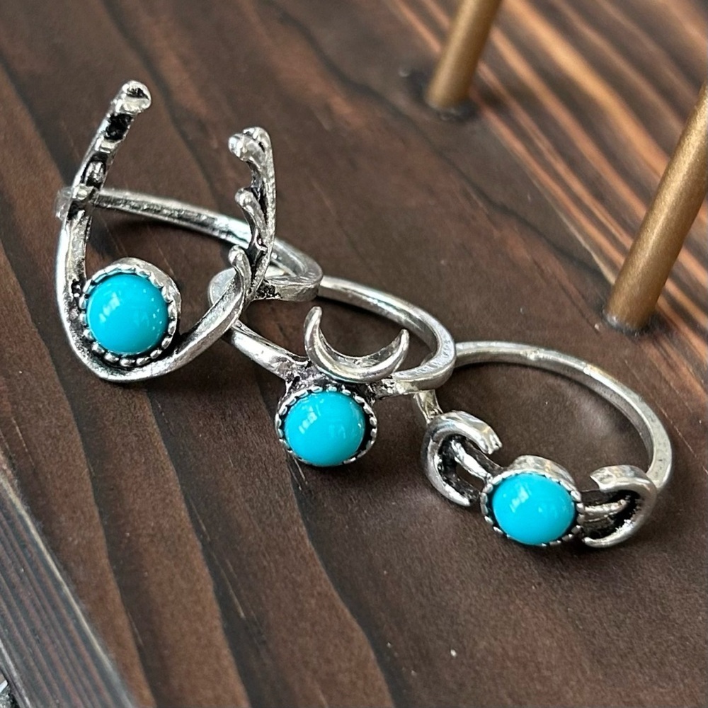 Boho Turquoise Ring Set - Picture 8 of 13